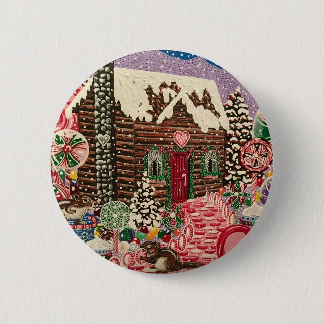 Ms. Elizabeth's Peppermint World 2 Inch Round Button (Front)