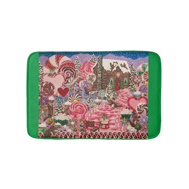"Ms. Elizabeth's Peppermint World" Bath Mat (Front)