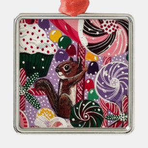 Ms. Elizabeth's Peppermint World Metal Ornament