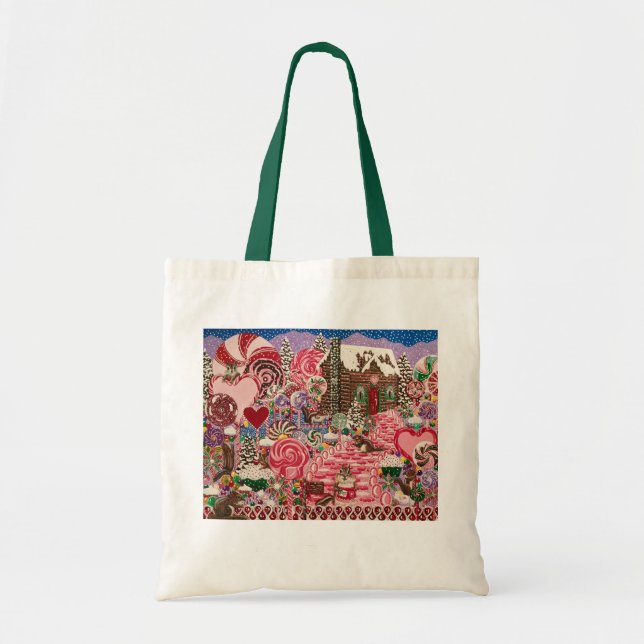Ms. Elizabeth's Peppermint World" Tote Bag (Front)