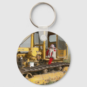 Ms Ella checks out farm equipment Keychain