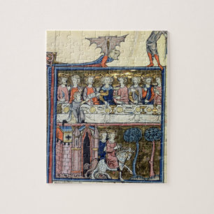 Ms Fr 95 f.326 King Arthur and his Knights around Jigsaw Puzzle