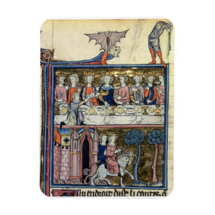 Ms Fr 95 f.326 King Arthur and his Knights around Magnet