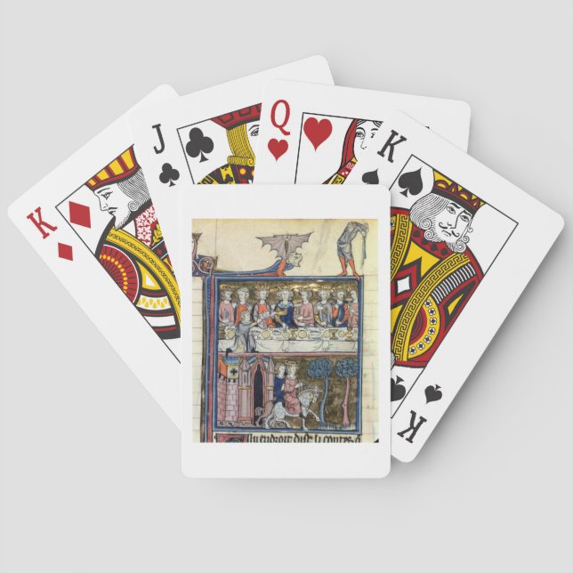 Ms Fr 95 f.326 King Arthur and his Knights around Playing Cards (Back)