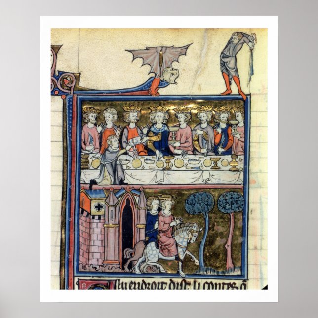 Ms Fr 95 f.326 King Arthur and his Knights around Poster (Front)