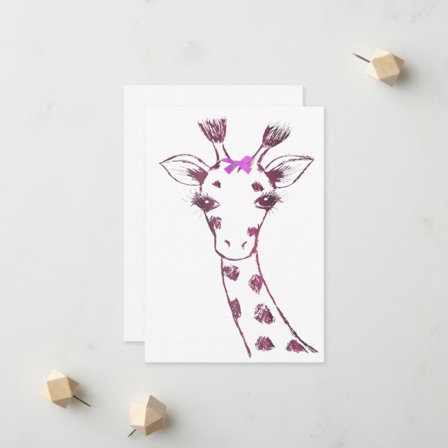 Ms. Giraffe Cute Sarcastic Design  Announcement (Front/Back In Situ)