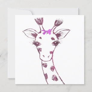 Ms. Giraffe Cute Sarcastic Design  Thank You Card