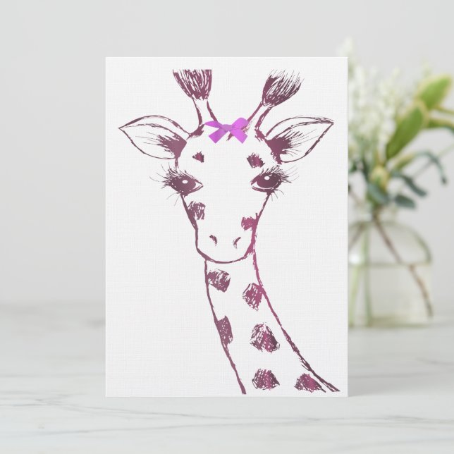 Ms. Giraffe cute sarcastic design Thank You Card (Standing Front)