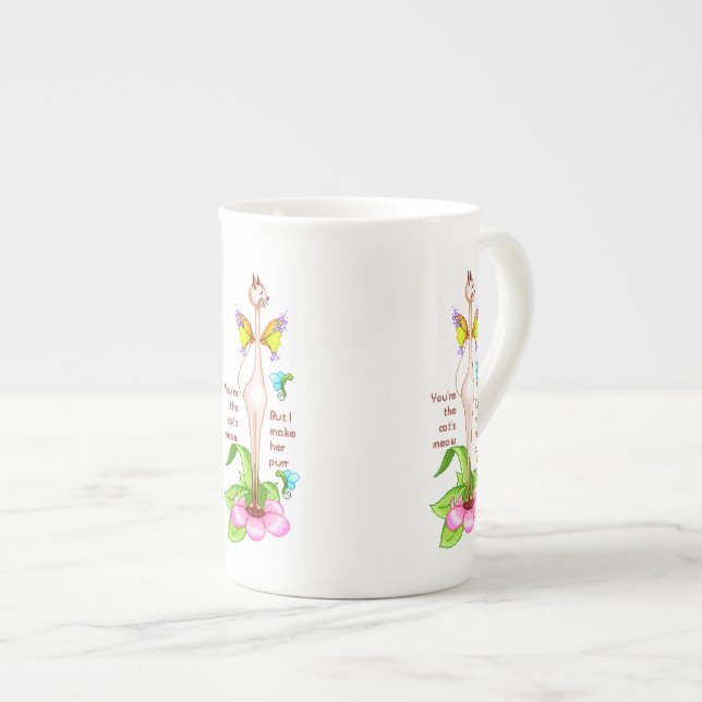 Ms. Kitty Siamese Cat Bone China Mug (Front Right)