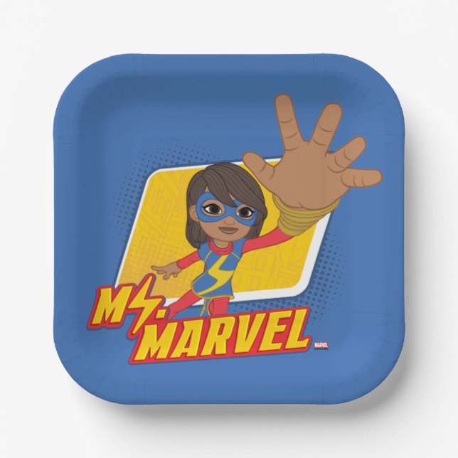 Ms. Marvel Rectangular Character Graphic Paper Plate (Front)
