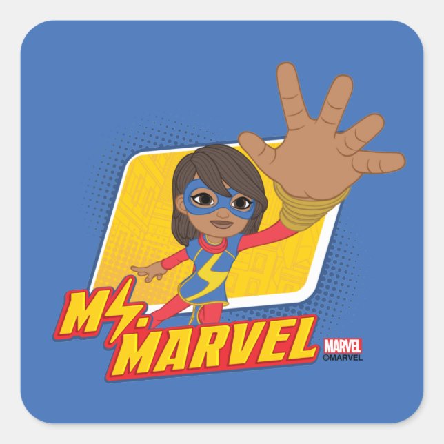 Ms. Marvel Rectangular Character Graphic Square Sticker (Front)