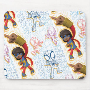 Ms. Marvel & Spidey Team Pattern Mouse Pad