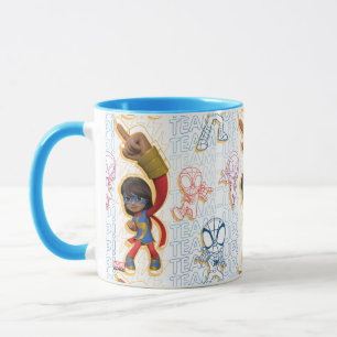 Ms. Marvel & Spidey Team Pattern Mug