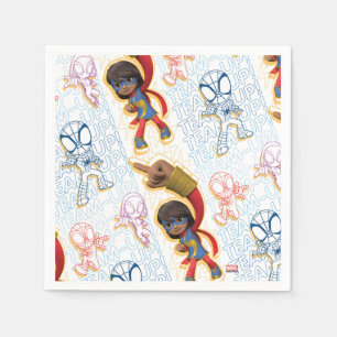 Ms. Marvel & Spidey Team Pattern Napkin