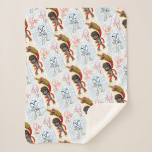 Ms. Marvel & Spidey Team Pattern Sherpa Blanket