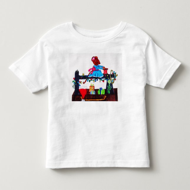 MS. MOUSE MAKES A SANTA HAT  TODDLER T-SHIRT (Front)