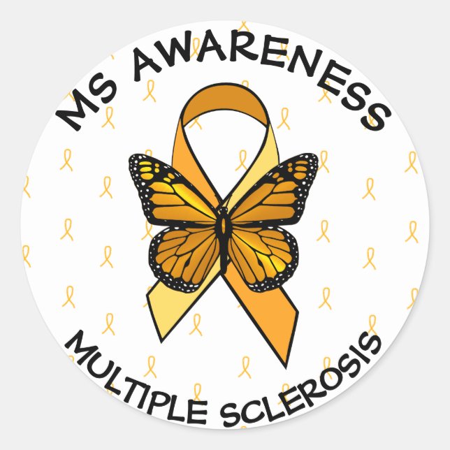 MS Multiple Sclerosis Awareness Butterfly Sticker (Front)