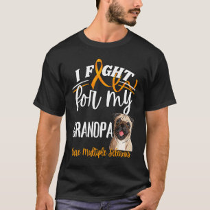 MS Multiple Sclerosis Awareness Cure MS Pug Grandp T-Shirt