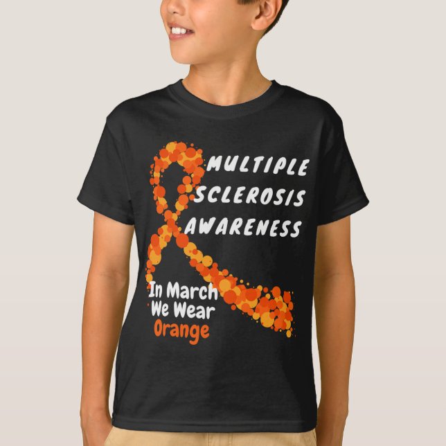 Ms Multiple Sclerosis Awareness March We Wear Oran T-Shirt (Front)
