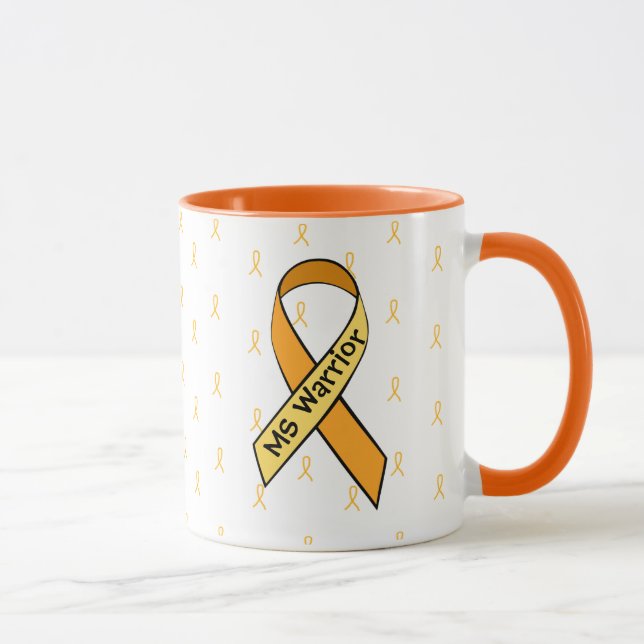 MS Multiple Sclerosis Awareness Ribbon Coffee Mug (Right)