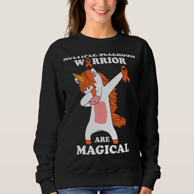 Ms Multiple Sclerosis Awareness Ribbon Magical Uni Sweatshirt (Front)