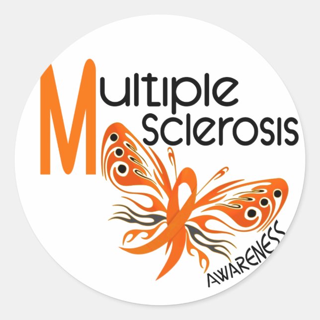 MS Multiple Sclerosis BUTTERFLY 3.1 Classic Round Sticker (Front)