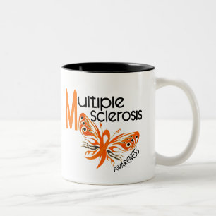 MS Multiple Sclerosis BUTTERFLY 3.1 Two-Tone Coffee Mug