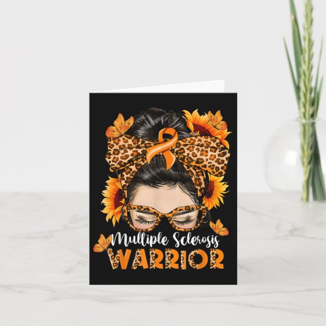 Ms Multiple Sclerosis Warrior Awareness Orange Mes Card (Front)