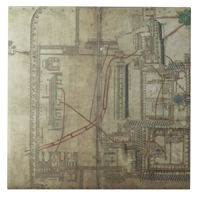 Ms R 171 f.285 Plan of Canterbury Cathedral and th Tile (Front)