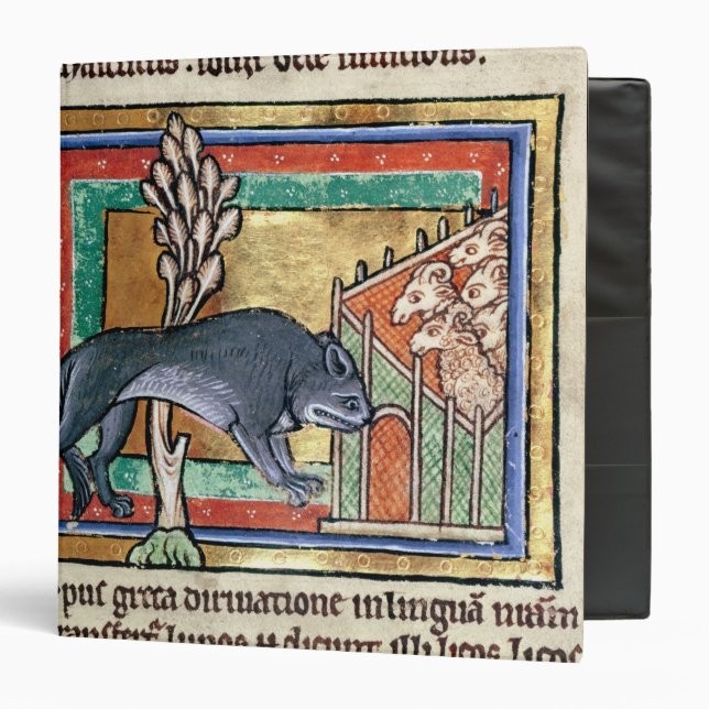 MS Roy A wolf outside a sheep fold Binder (Front/Inside)