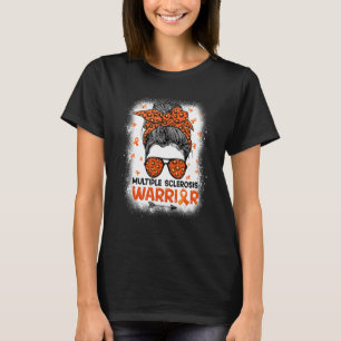 Ms Warrior Messy Bun Leopard Multiple Sclerosis A T-Shirt