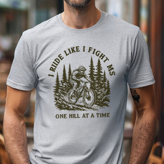 MS warrior, mountain biker, spoonie orange ribbon, T-Shirt