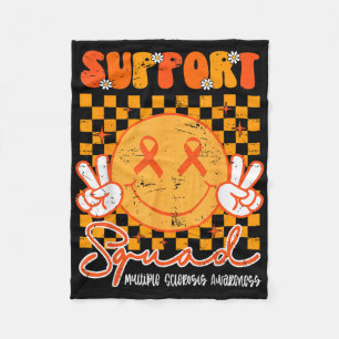Ms Warrior Ms Support Squad Multiple Sclerosis Awa Fleece Blanket