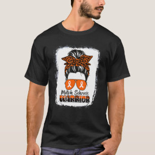 Ms Warrior Multiple Sclerosis Awareness Messy Bun T-Shirt
