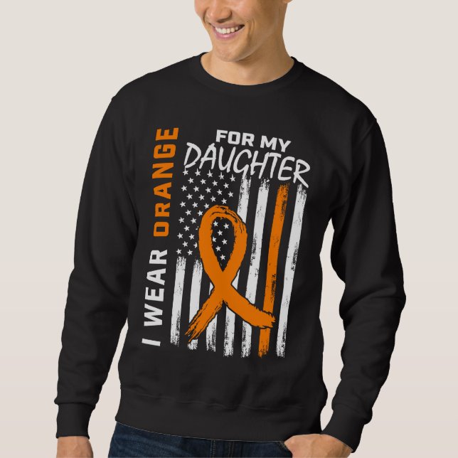 MS Wear Orange Daughter Multiple Sclerosis Awarene Sweatshirt (Front)