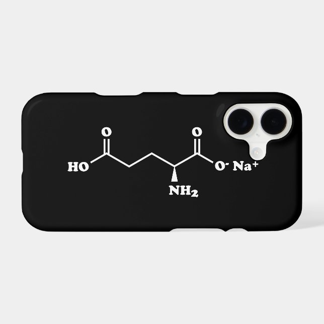 MSG Monosodium Glutamate Molecule Chemical Formula (Back (Horizontal))