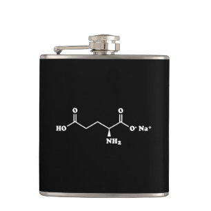 MSG Monosodium Glutamate Molecule Chemical Formula Hip Flask
