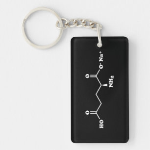 MSG Monosodium Glutamate Molecule Chemical Formula Keychain