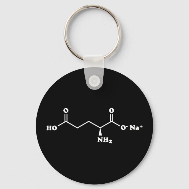 MSG Monosodium Glutamate Molecule Chemical Formula Keychain (Front)