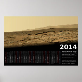 MSL Curiosity at Yellowknife Bay - 2014 Calendar Poster