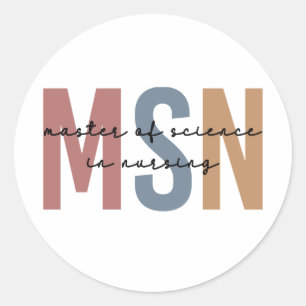 MSN Master of Science in Nursing Graduation Classic Round Sticker