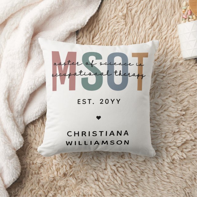 MSOT Master of Science in Occupational Therapy Throw Pillow (Blanket)
