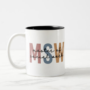 MSW Master of Social Work Retro Graduation Two-Tone Coffee Mug