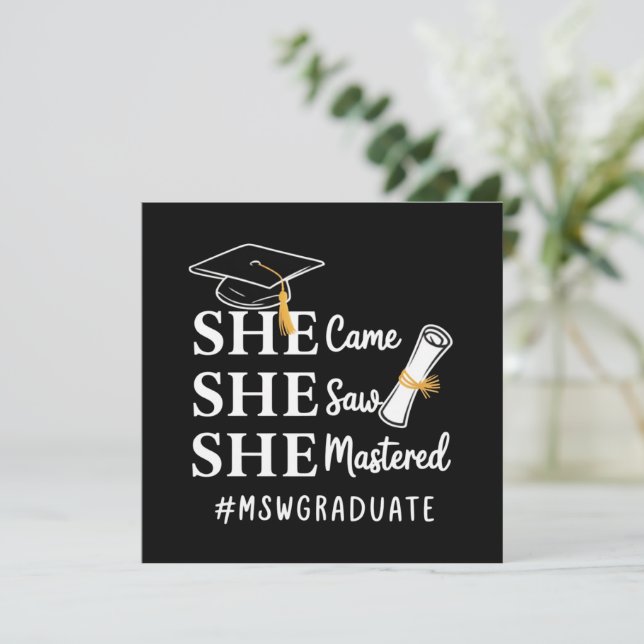 MSW Master’s Degree Master of Social Work Graduate Invitation (Standing Front)