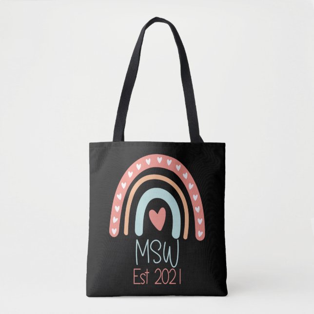 MSW Masters Degree Graduation Gift Social Work  Tote Bag (Front)