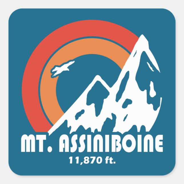 Mt. Assiniboine Sun Eagle Square Sticker (Front)