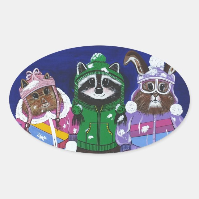 Mt. Bachelor Brats Oval Sticker (Front)