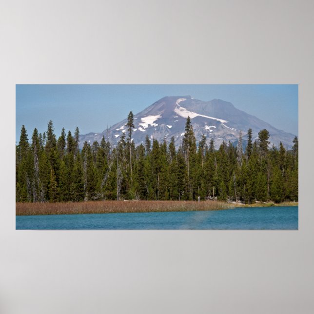 Mt Bachelor from Little Lava Lake, Oregon Poster (Front)