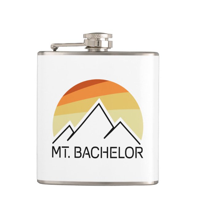 Mt. Bachelor Oregon Retro Hip Flask (Front)