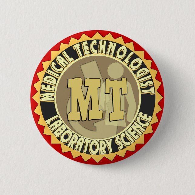 MT BADGE MEDICAL TECHNOLOGIST - LABORATORY 2 INCH ROUND BUTTON (Front)